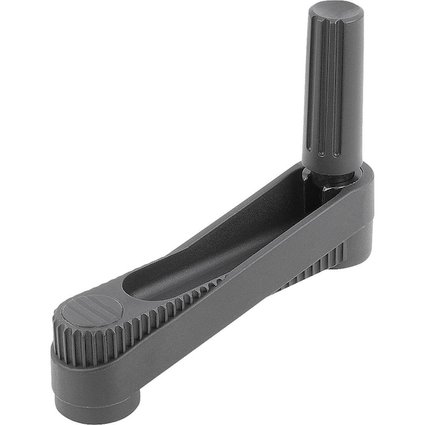 Crank Handle Size:3 Reamed Hole D2=14, A=125, H=140 Thermoplastic, Fold-Down, Comp:Thermoplastic